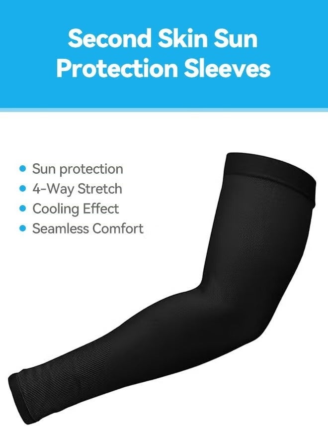 PRO ACTION 4 Pack Arm Sleeves for Men, Women and Youth, UPF 50 UV Sun Protection Arm Cooling Sleeves, One Size Arm Warmers and Tattoo Cover for Sports, Outdoor Activities and Daily Use - Image 2
